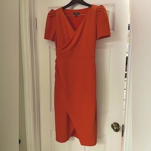 Express V-Neck Cap Sleeve Midi Dress